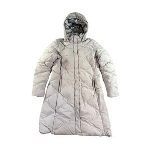 The North Face Puffer Parka Womens Large Gray 550 Down Diamond Hooded Jacket
